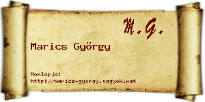 Marics György névjegykártya