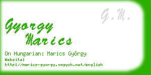 gyorgy marics business card