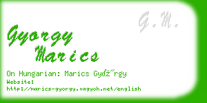 gyorgy marics business card